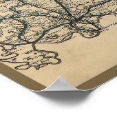 Karte des Eisenbahnsystems von Indiana, Circa 1897 Poster (Ecke)