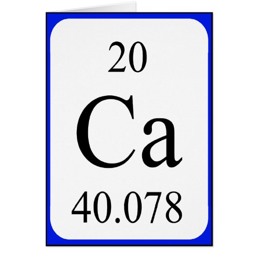Karte des Elements 20 - Kalziumweiß (Vorne)