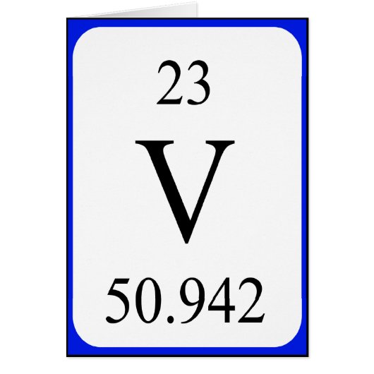 Karte des Elements 23 - Vanadiumweiß (Vorne)