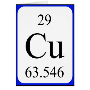 Karte des Elements 29 - kupfernes Weiß
