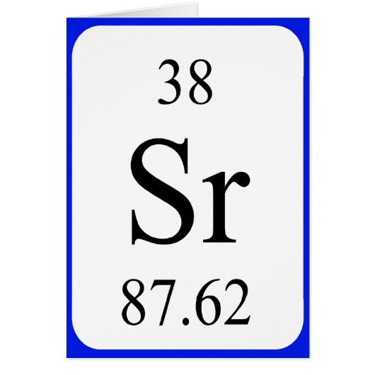 Karte des Elements 38 - Strontiumweiß (Vorne)