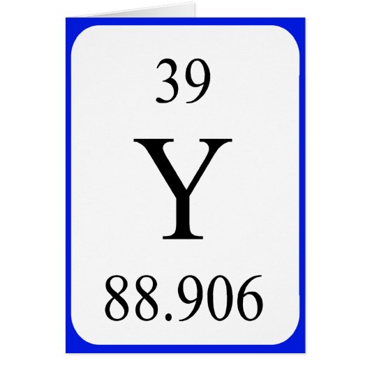 Karte des Elements 39 - Yttriumweiß (Vorne)
