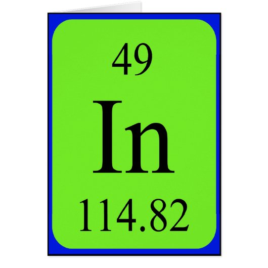 Karte des Elements 49 - Indium (Vorne)