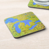 Karte des Entwurfs der Großen Seen Getränkeuntersetzer (Linke Seite)