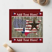 Karte des Flaggenstaates Texas Lone Star (Vorderseite/Rückseite Beispiel)