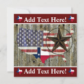 Karte des Flaggenstaates Texas Lone Star (Vorderseite)