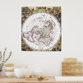 Karte des Flugzeug Square and Stationary Flat Eart Poster (Küche)