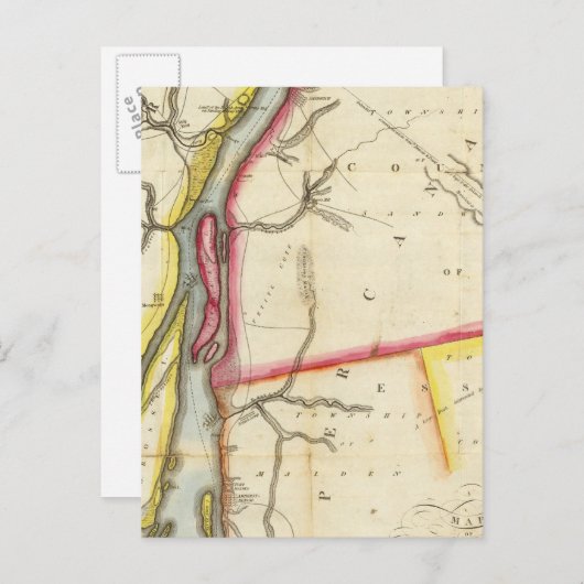 Karte des Flusses Detroit und des angrenzenden Lan (Vorne/Hinten)