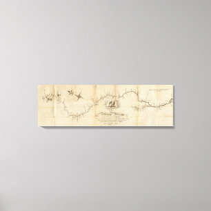 Karte des Flusses Mississippi Leinwanddruck