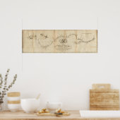 Karte des Flusses Mississippi Poster (Küche)