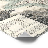 Karte des französischen Departements Finistere Poster (Ecke)