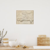 Karte des französischen Teils von St Domingo Poster (Küche)