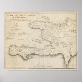 Karte des französischen Teils von St Domingo Poster (Vorne)