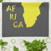 Karte des Funky Yellow Africa African Continental Geschirrtuch (Gefaltet)
