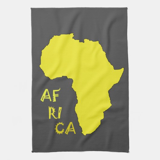 Karte des Funky Yellow Africa African Continental Geschirrtuch (Vertikal)
