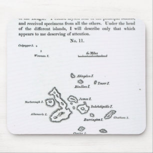 Karte des Galapagos-Archipels, 1844 Mousepad