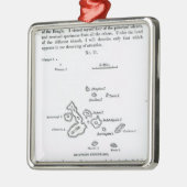 Karte des Galapagos-Archipels, 1844 Silbernes Ornament (Links)