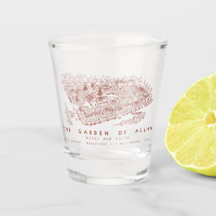 Karte des Garden of Allah Hotel, Hollywood Schnapsglas