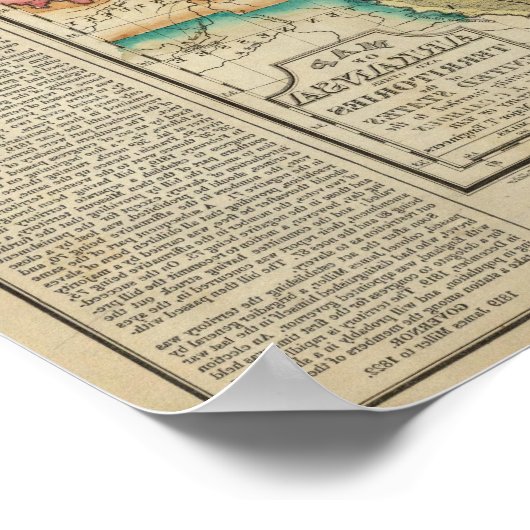 Karte des Gebiets Arkansas Poster (Ecke)