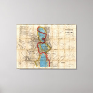 Karte des Gebiets Colorado Leinwanddruck