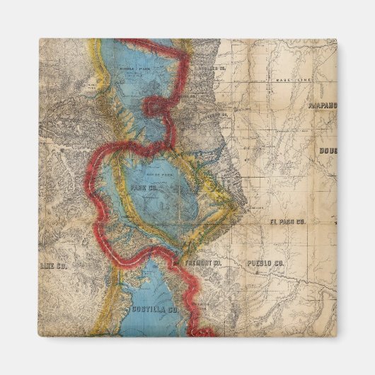 Karte des Gebiets Colorado Magnet (Vorne)