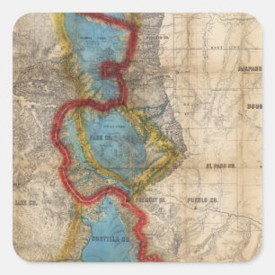 Karte des Gebiets Colorado Quadratischer Aufkleber