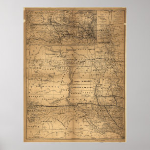 Karte des Gebiets Dakota (1. November 1882) Poster