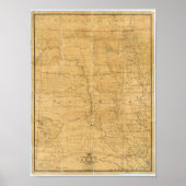 Karte des Gebiets Dakota nach der Route Poster (Vorne)