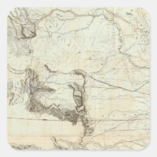 Karte des Gebiets der Vereinigten Staaten Quadratischer Aufkleber