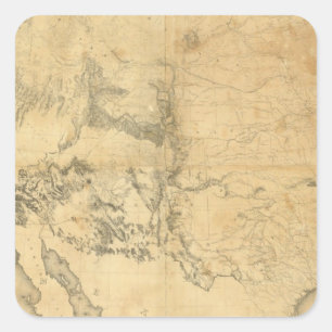 Karte des Gebiets der Vereinigten Staaten Quadratischer Aufkleber