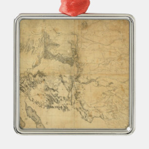 Karte des Gebiets der Vereinigten Staaten Silbernes Ornament
