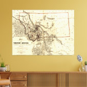 Karte des Gebiets Montana (1865) Leinwanddruck (Insitu (Wohnzimmer))