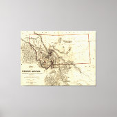 Karte des Gebiets Montana (1865) Leinwanddruck (Vorderseite)