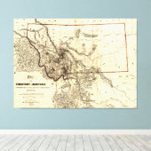Karte des Gebiets Montana (1865) Leinwanddruck (Insitu (Holzboden))