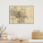 Karte des Gebiets Montana Poster (Küche)