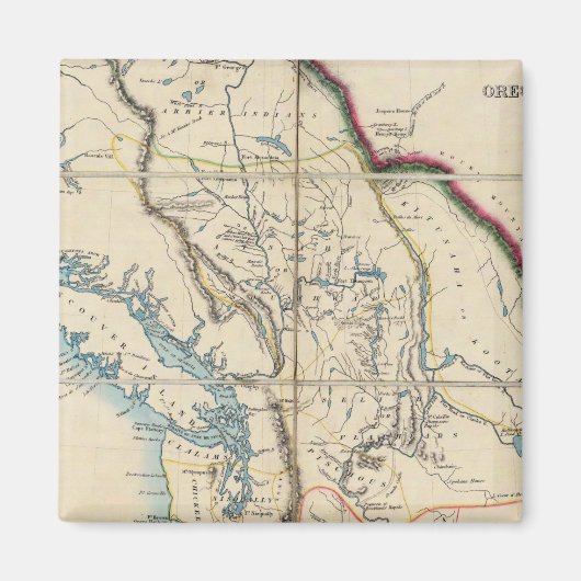 Karte des Gebiets Oregon 2 Magnet (Vorne)