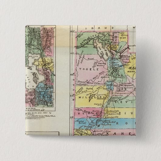 Karte des Gebiets Utah Button (Vorderseite)