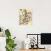 Karte des Gebiets Utah Poster (Heimbüro)