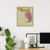 Karte des Gebiets von Florida Poster (Heimbüro)