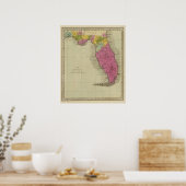 Karte des Gebiets von Florida Poster (Küche)