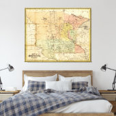 Karte des Gebiets von Minnesota (1852) Leinwanddruck (Insitu (Schlafzimmer))