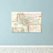 Karte des Gebiets von Montana Leinwanddruck (Insitu (Holzboden))