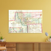 Karte des Gebiets von Montana Leinwanddruck (Insitu (Wohnzimmer))