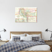 Karte des Gebiets von Montana Leinwanddruck (Insitu (Schlafzimmer))