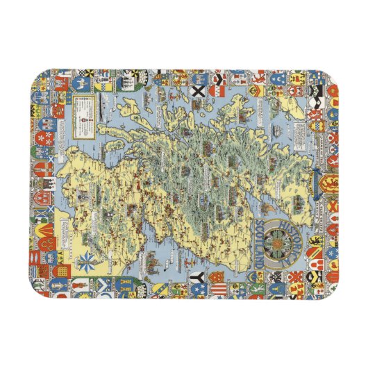 Karte des geschichtlichen Schottlands Magnet (Horizontal)