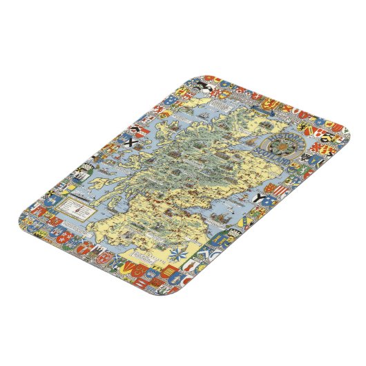 Karte des geschichtlichen Schottlands Magnet (Linke Seite)