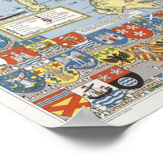 Karte des geschichtlichen Schottlands Poster (Ecke)