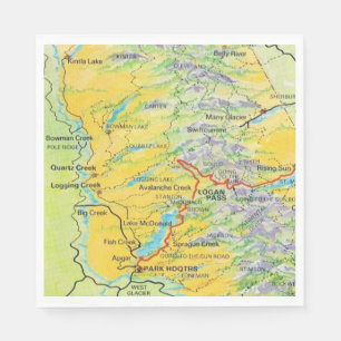 Karte des Glacier National Park Serviette
