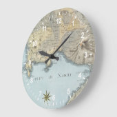 Karte des Golfs von Neapel und Umgebung Große Wanduhr (Winkel)