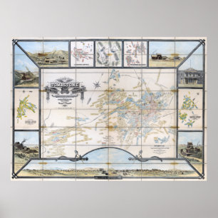 KARTE DES GRABSTEINS ARIZONA 1881 POSTER